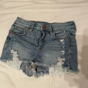 american eagle blue denim shorts